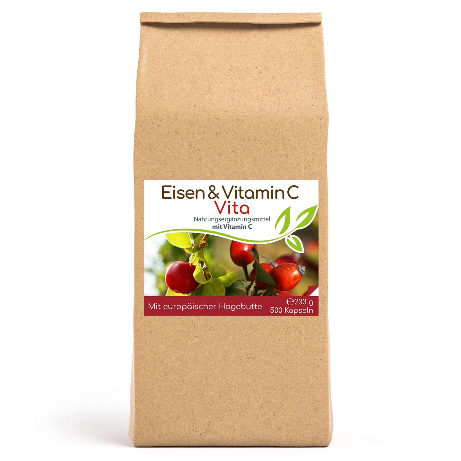 Eisen & Vitamin C Vita Vorratsbeutel von Cellavita - 500 Kapseln