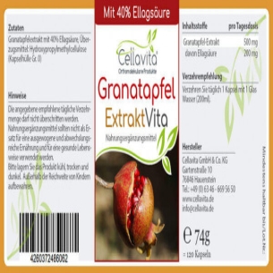 Granatapfel Extrakt Vita von Cellavita Etikett