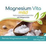 Magnesiumcitrat Vita mild 500 KPS von Cellavita - Etikett Vorderseite