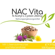 NAC Vita von Cellavita - 500 Kapseln - Etikett Vorderseite
