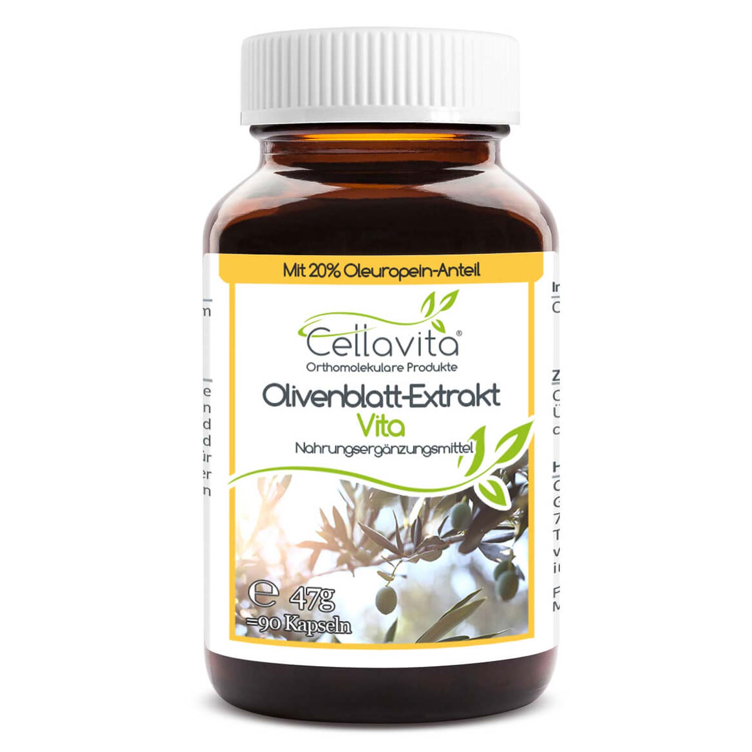 Olivenblatt-Extrakt Vita mit 20% Oleuropein-Anteil 90 Kapseln von Cellavita