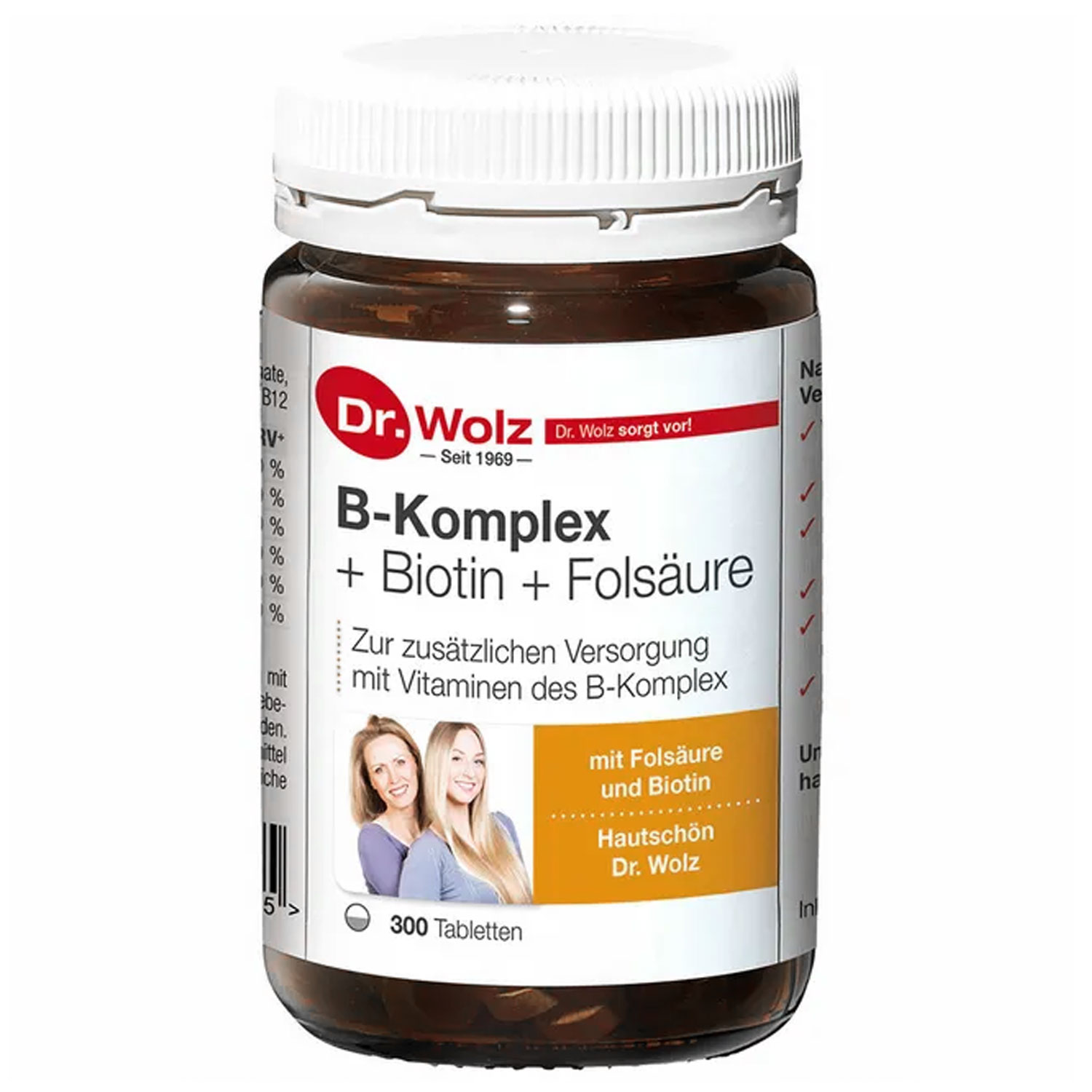 B-Komplex + Biotin + Folsäure Hefetabletten von Dr. Wolz - 300 Stck.