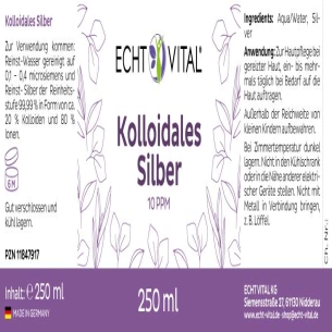Kollodiales Silber 10ppm von ECHT VITAL