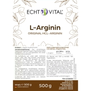 L-ARGININ von ECHT VITAL - Etikett