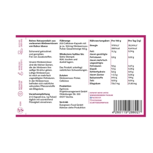 Lüttge Himbeernuss Kapseln von von Evergreen Food  - 200 KPS Etikett