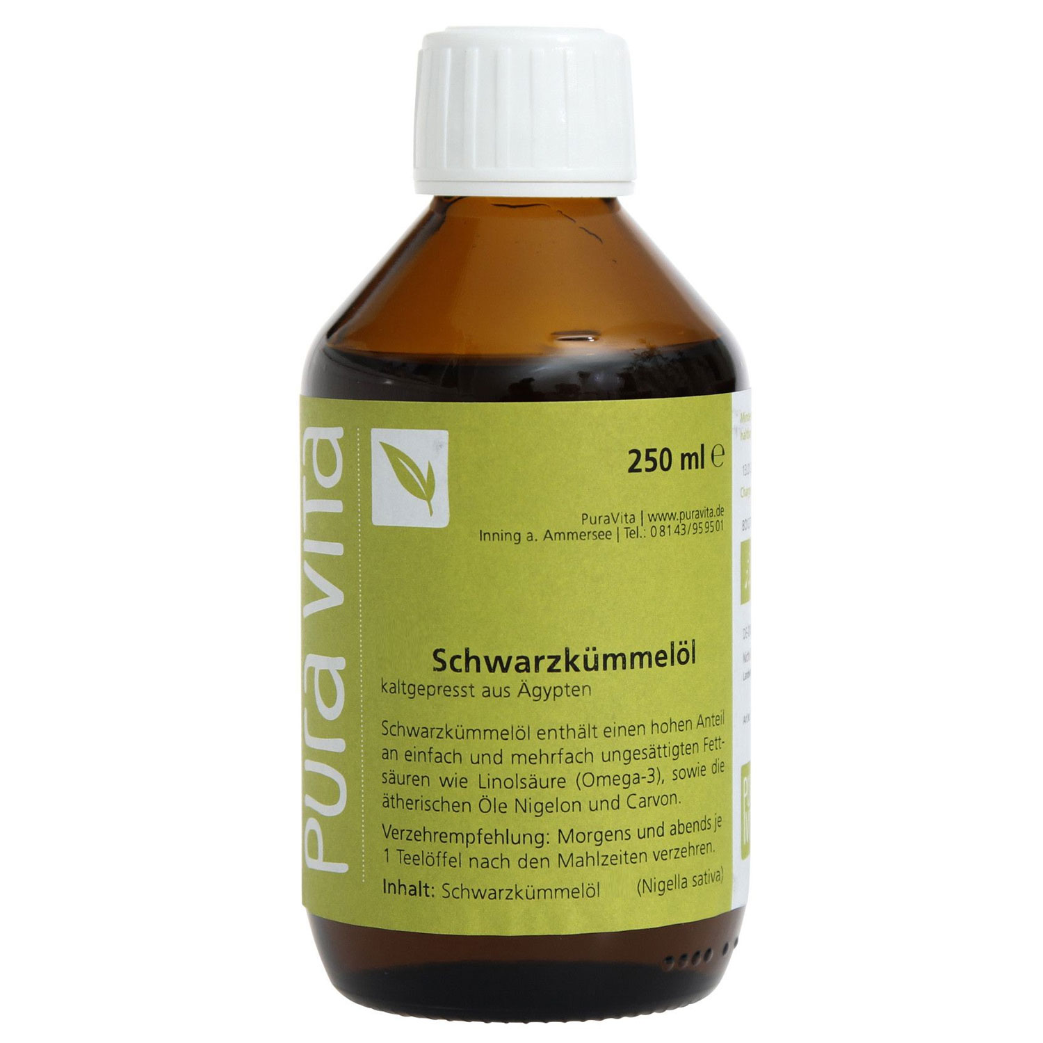 Schwarzkümmelöl ungefiltert von PuraVita - 250 ml