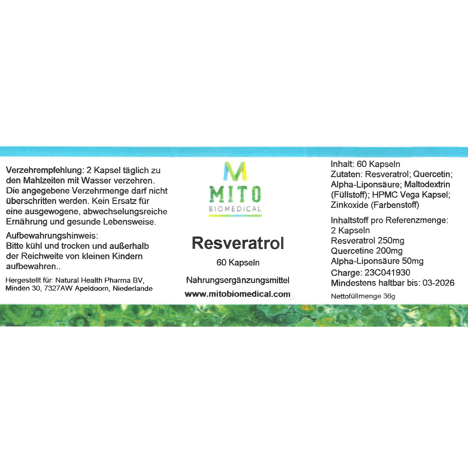 MITO Resveratrol von Mitobiomedical - 60 Kapseln
