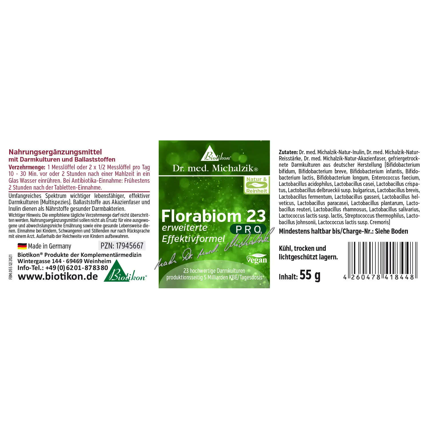 Florabiom 23 PRO von Biotikon - Etikett
