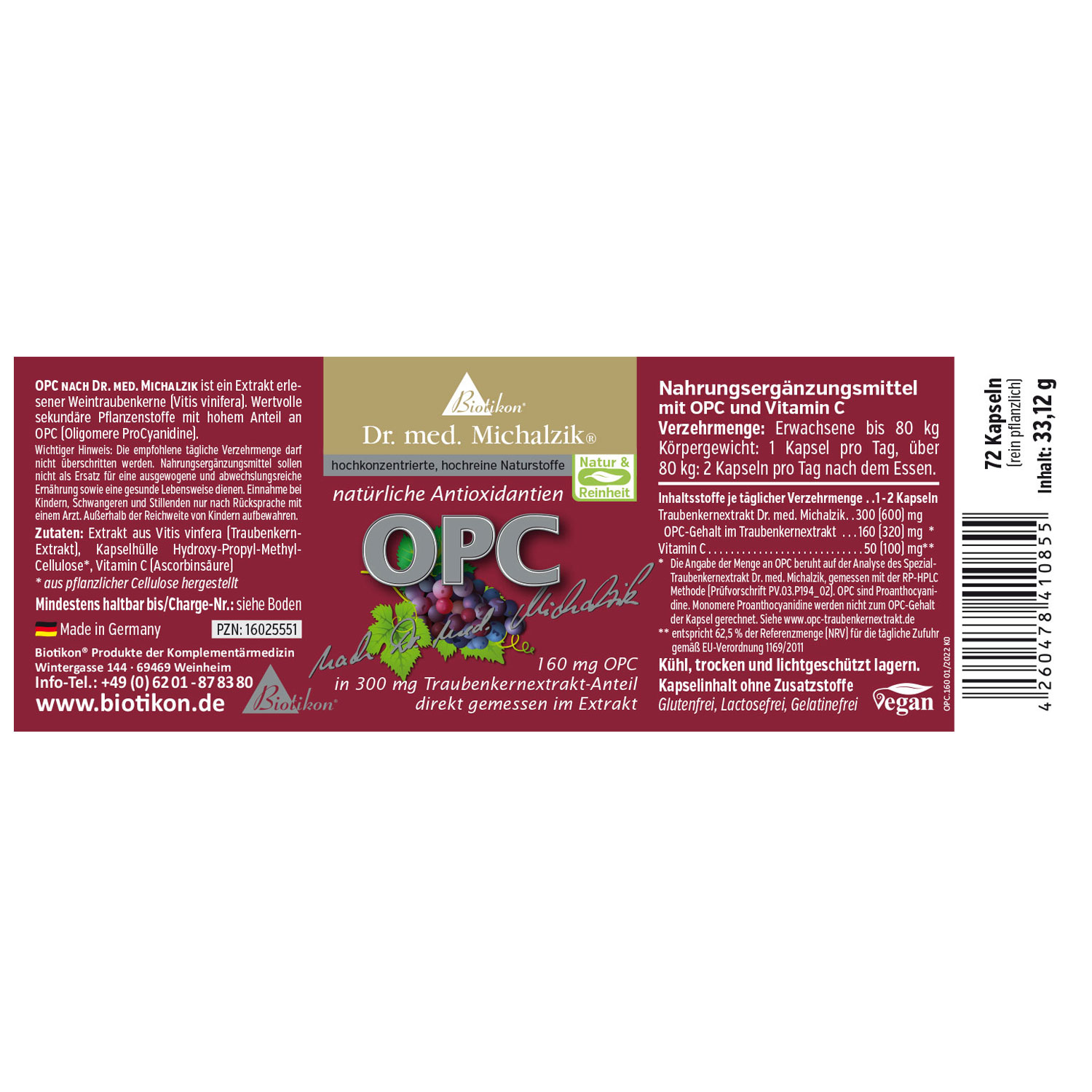 OPC von Biotikon - Etikett