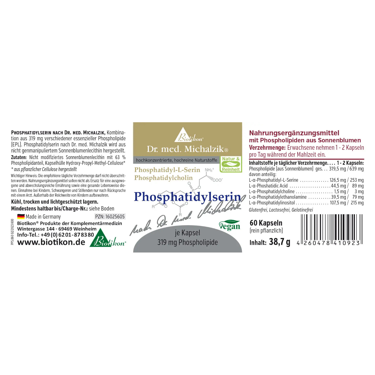 Phosphatidylserin von Biotikon - Etikett