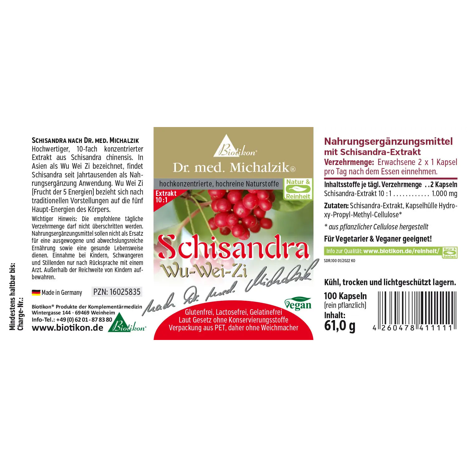 Schisandra von Biotikon - Etikett