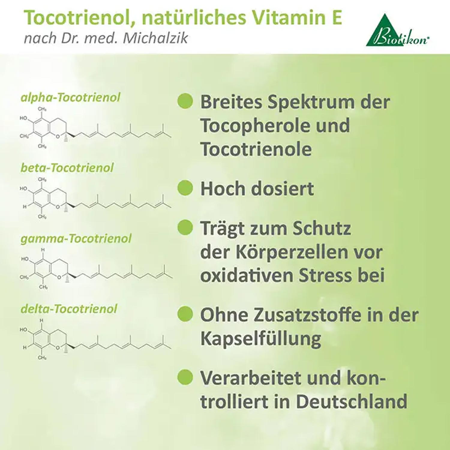 Tocotrienol, nat. Vitamin E von Biotikon - Produktvorteile