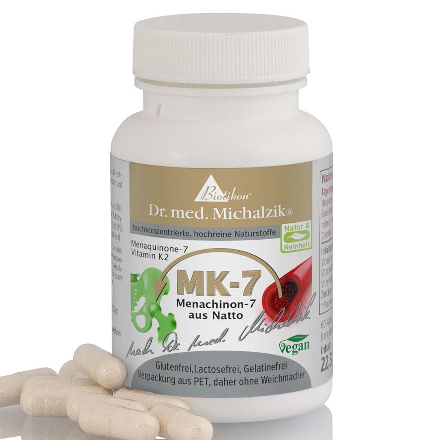 Vitamin K2 - MK7 von Biotikon - 60 Kapseln