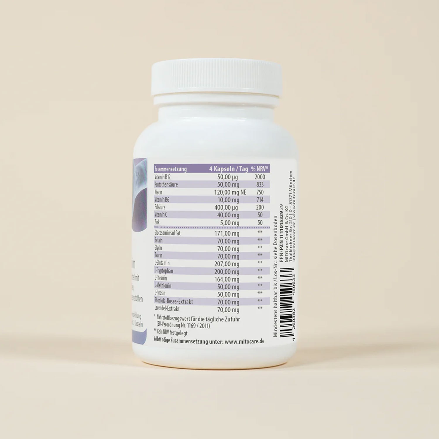 MITOcare® Neurotonin - Dose Etikett Rückseite