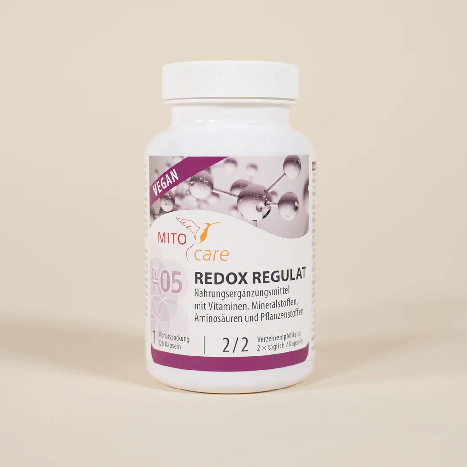 MITOcare® REDOX REGULAT - Dose Etikett vorn