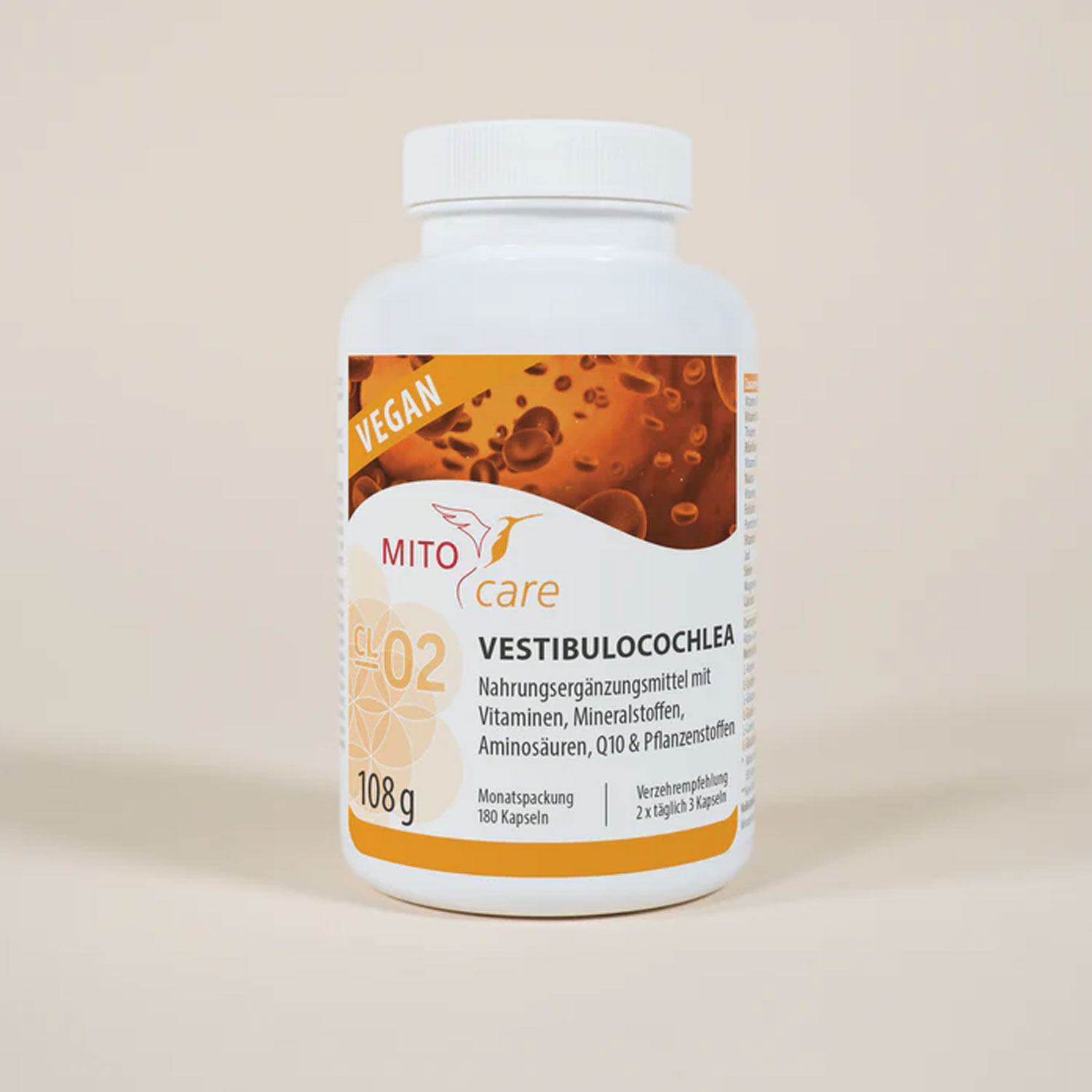 MITOcare® Vestibulochochlea - Dose Etikett vorn