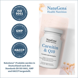 NatuGena Carnitin & Q10 - Zertifizierungen