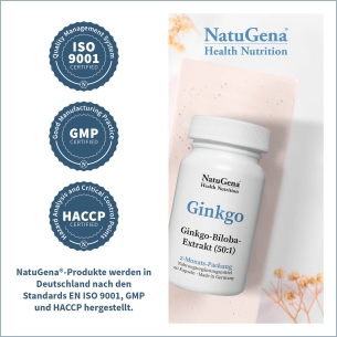 Ginkgo von NatuGena - Produktzertifizierungen