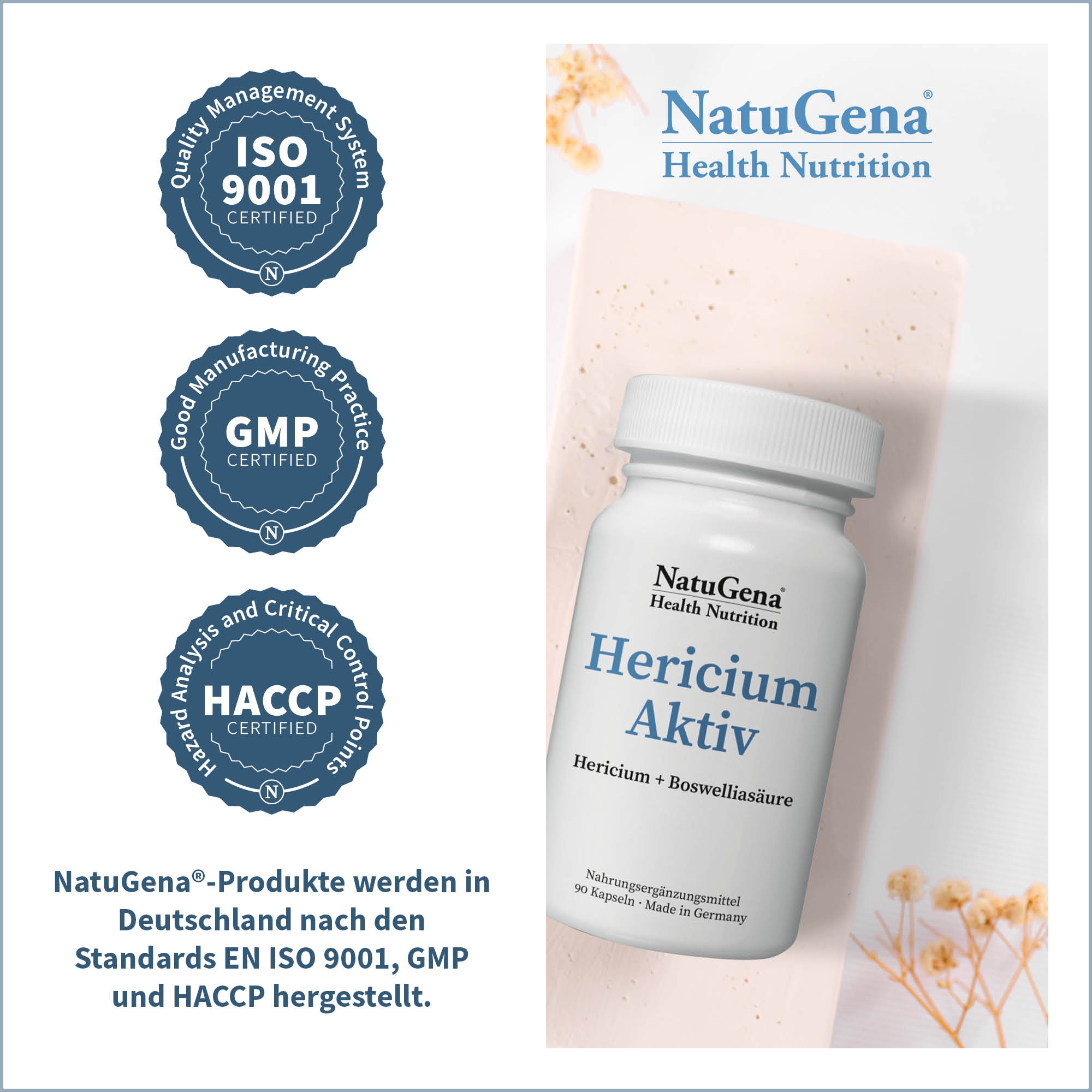 HericiumAktiv von NatuGena - Zertifizierungen