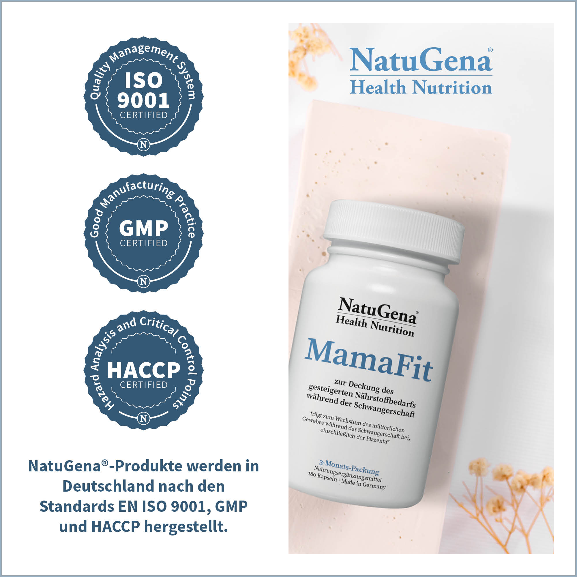 MamaFit von NatuGena - Zertifizierungen