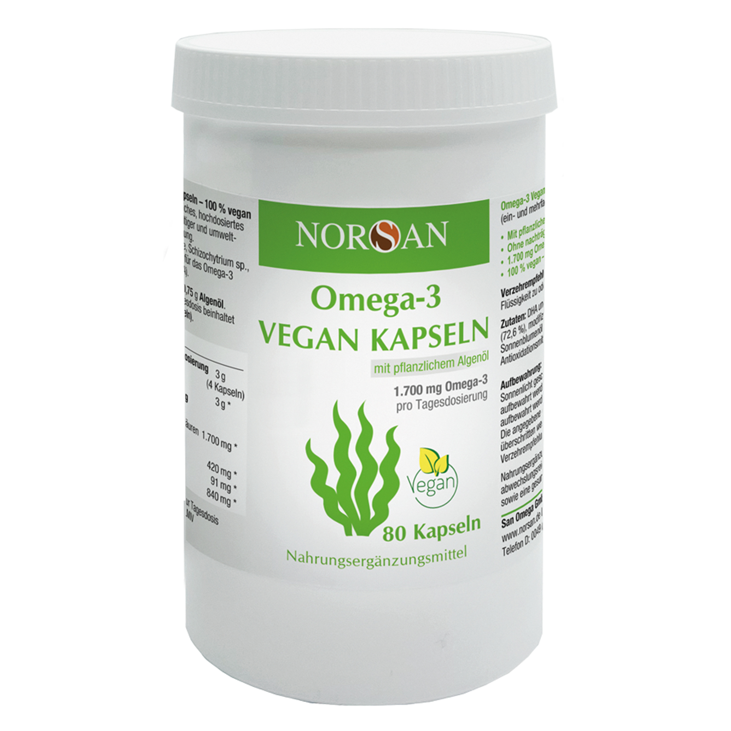 NORSAN Omega-3 Vegan von NatuGena - 80 Kapseln