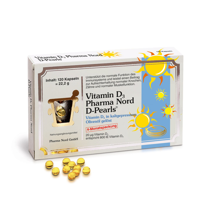 Vitamin D3 Pearls von Pharma Nord 20 μg - 120 Kapslen