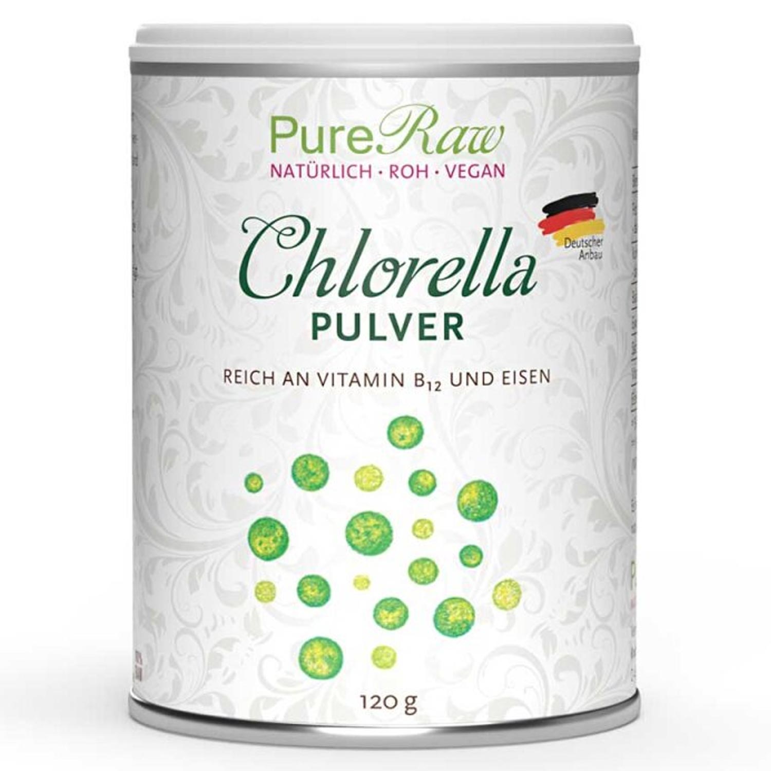 Chlorella Algen Pulver von PureRaw -120g