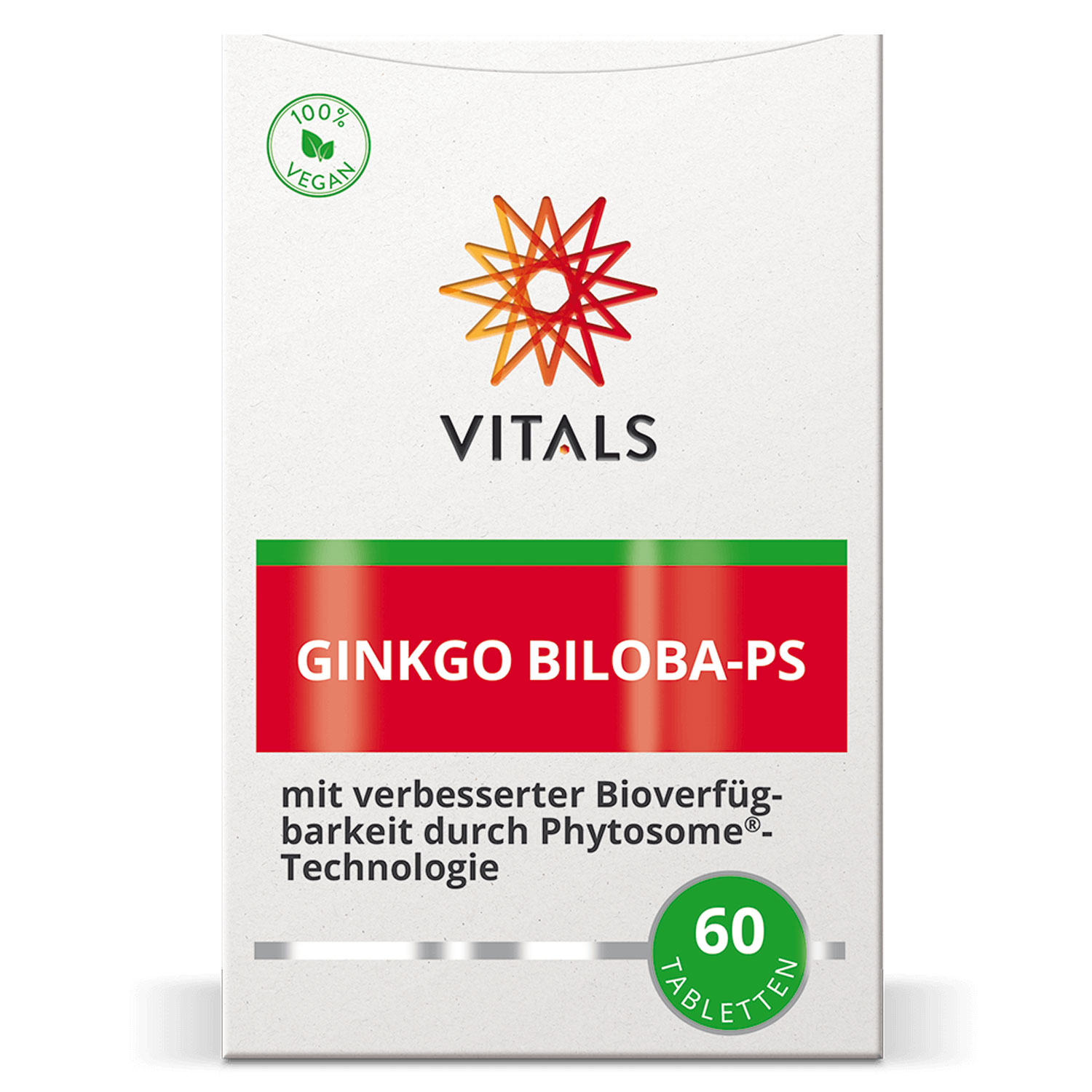 Ginkgo Biloba-PS von Vitals - Verpackung