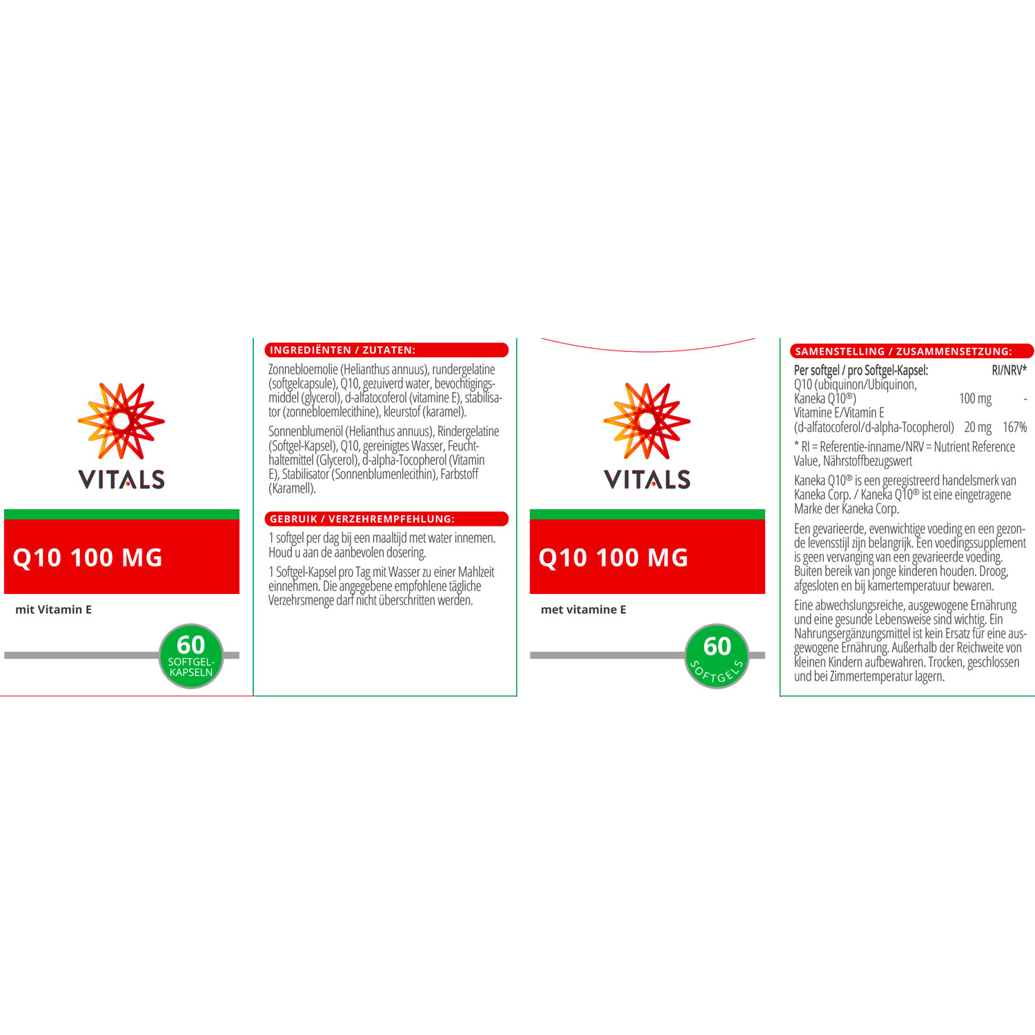 Q10 100 mg von Vitals - Etikett