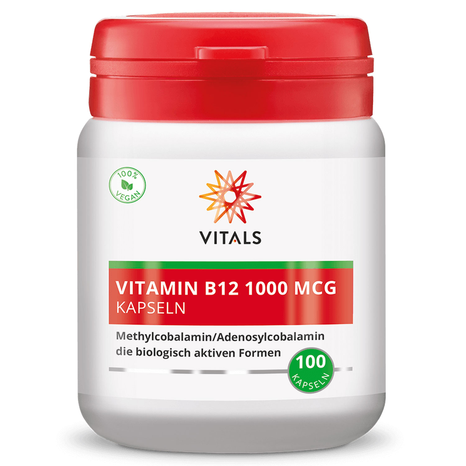 Vitamin B12 (1000mcg) von Vitals - 100 Kapseln
